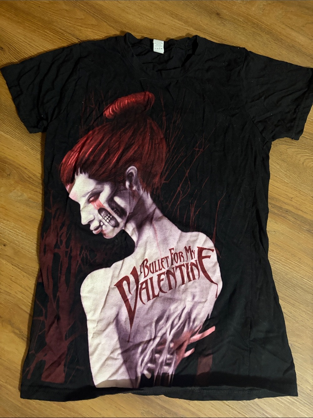 Tultex Black Tee with Red Graphic "Bullet For My Valentine"